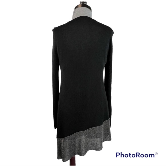 Eileen Fisher Asymmetrical Tunic Sweater Top M Black - Picture 3 of 7